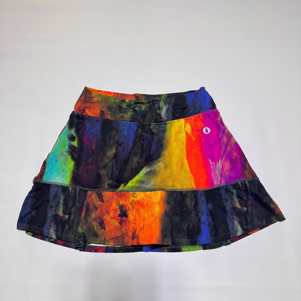 Dona Jo Skort Womens Size S Multicolor Abstract Print Tennis Golf Activewear